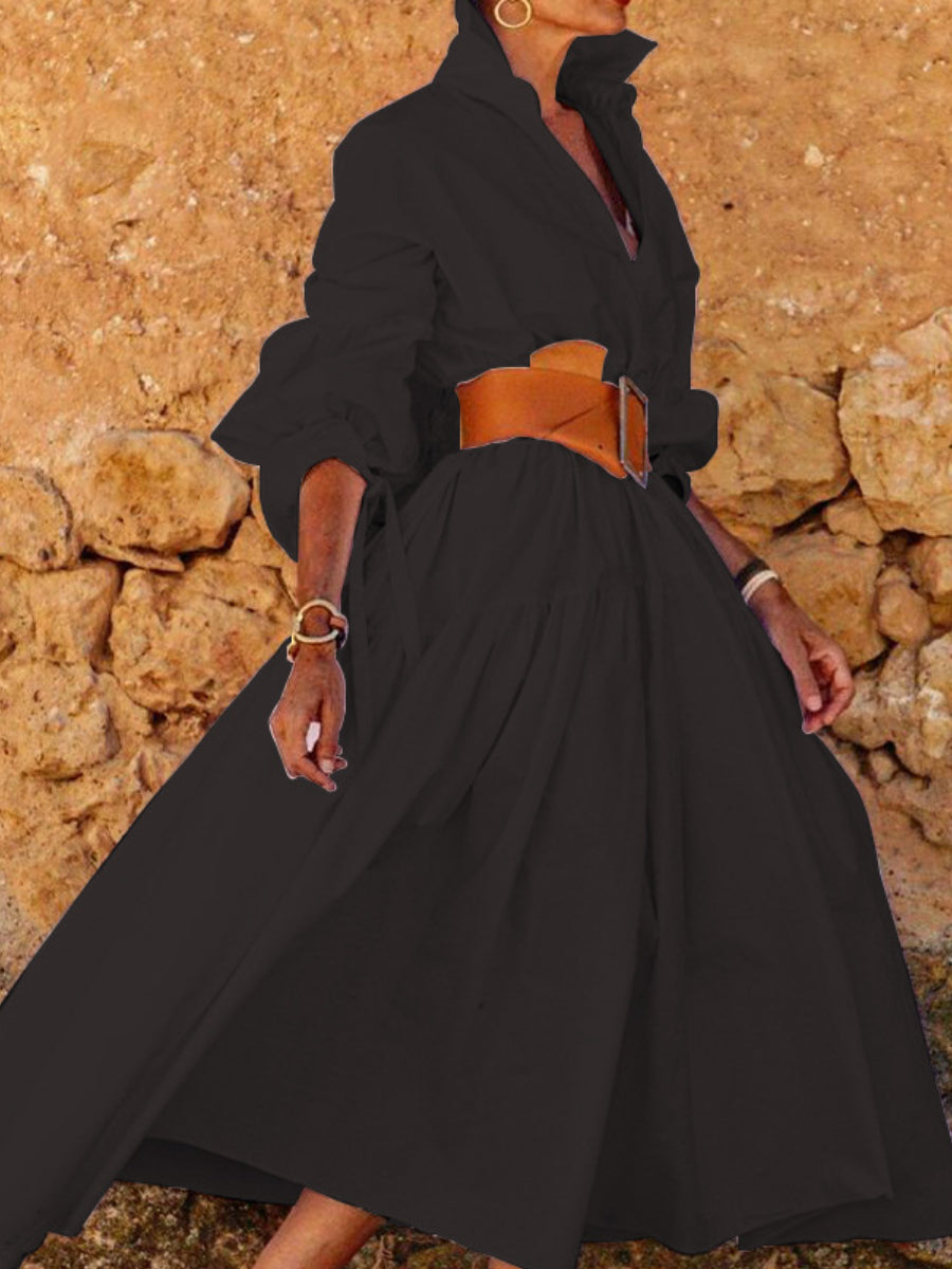 Chic Lapel Casual Dress