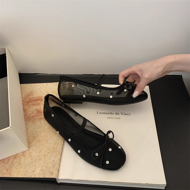 Crystal Mesh Ballet Flats
