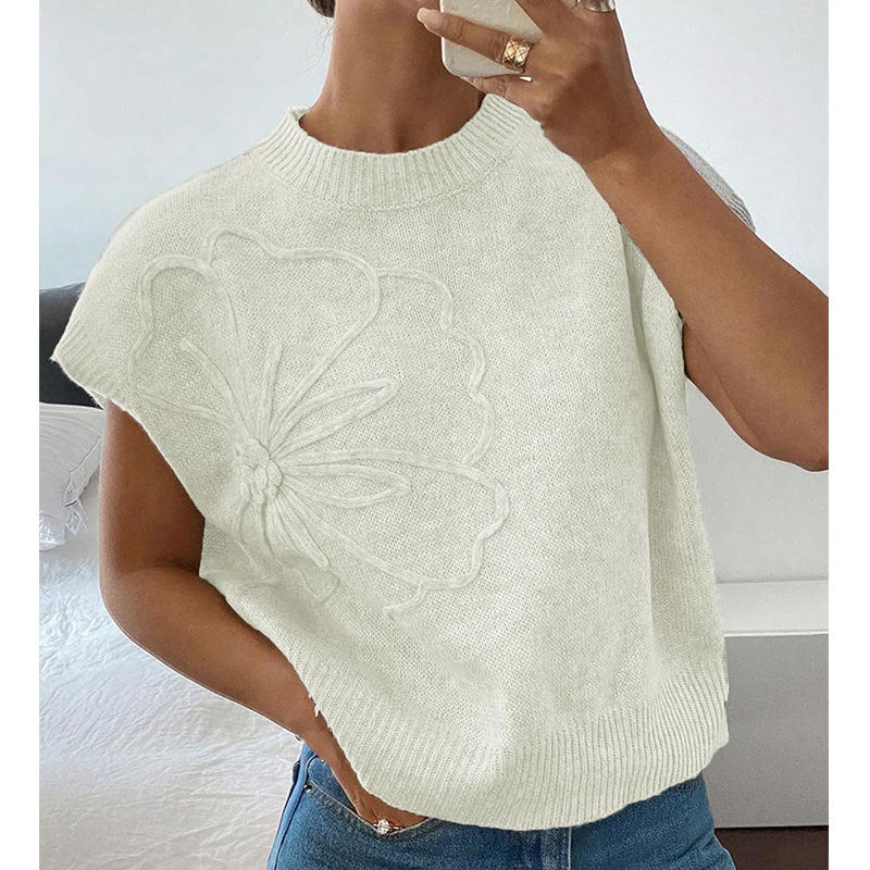 Flower Knit Sweater T-shirt