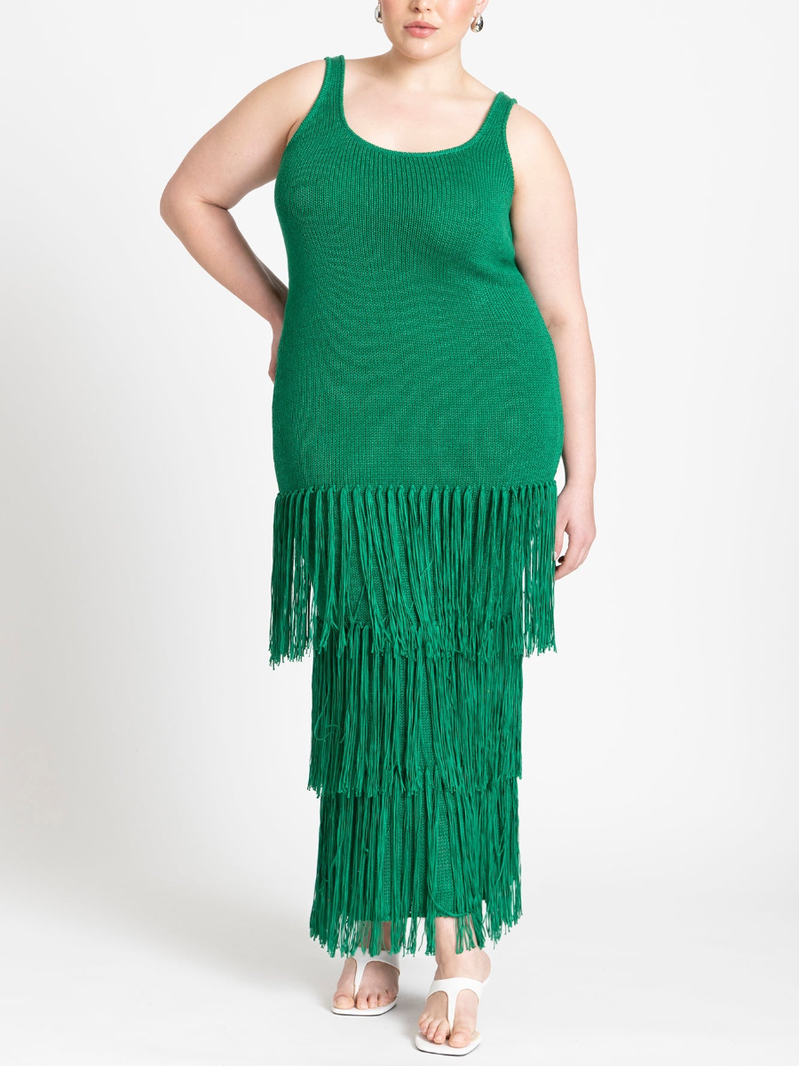 Fringe Sweater Dress