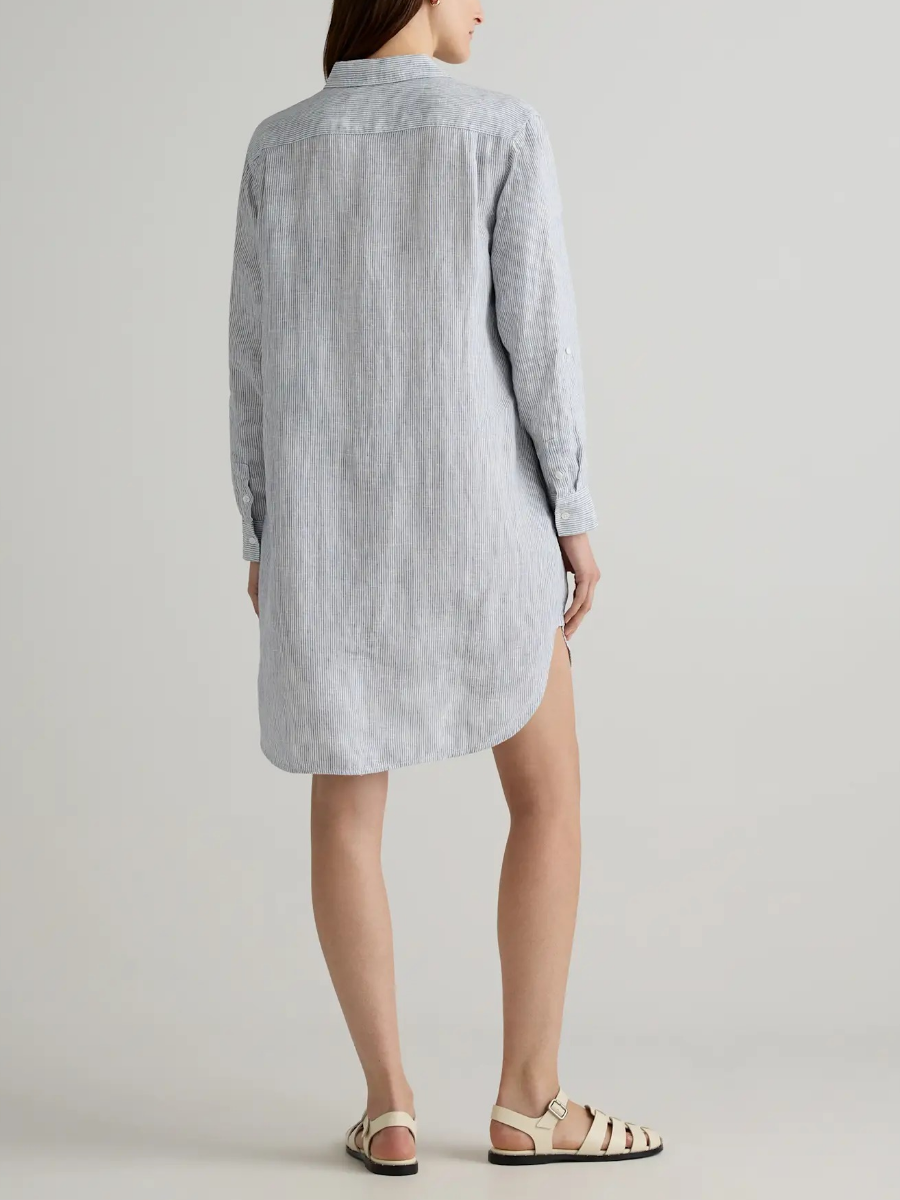 100% European Linen Shirt Dress