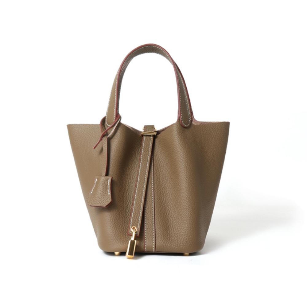 Genuine Leather Bucket Bag