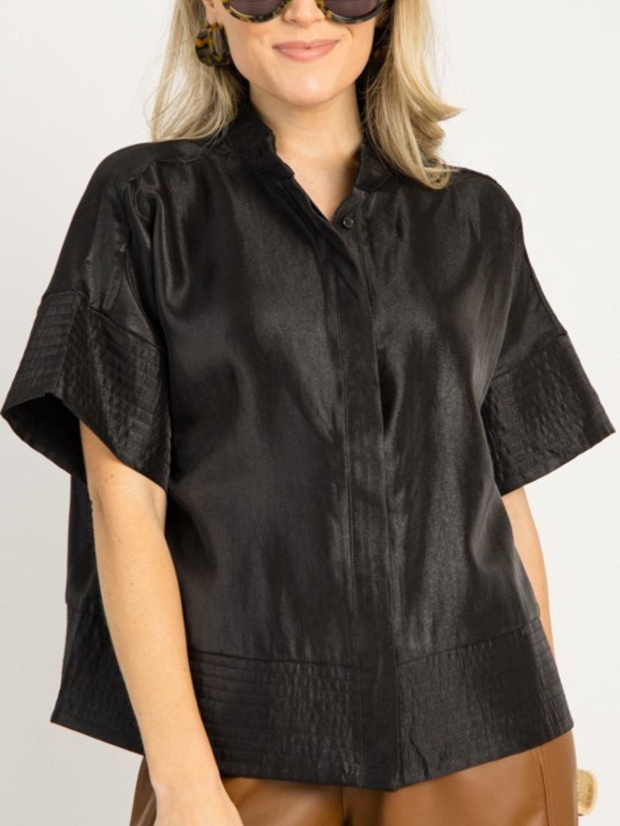 Metallic Button Blouse