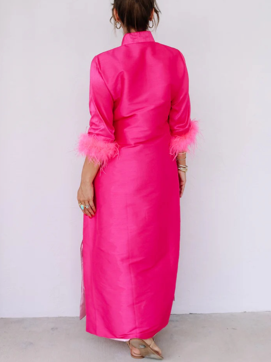 Fashion Buckle Pink Dress