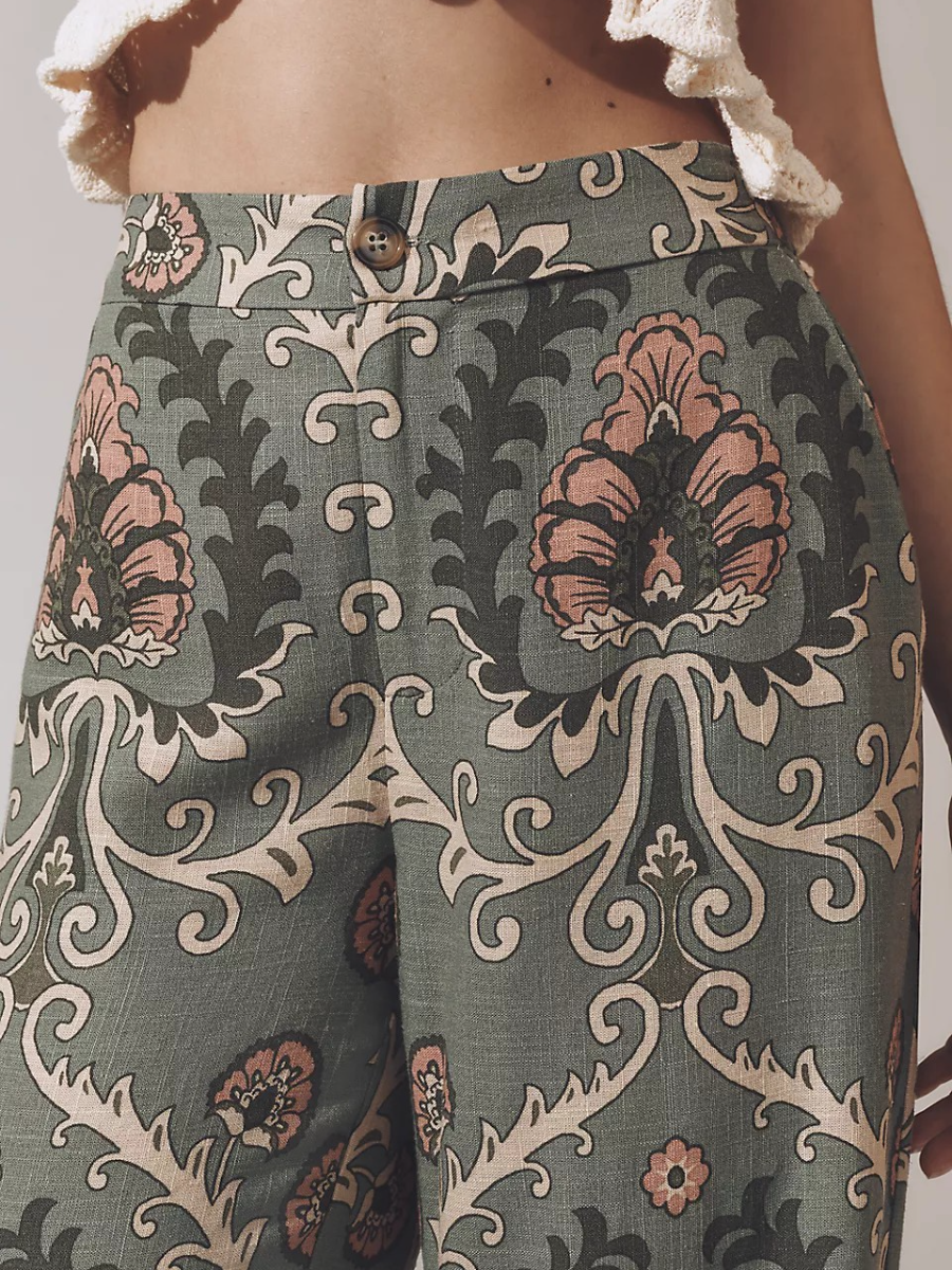 Boho Floral Wide Leg Pants