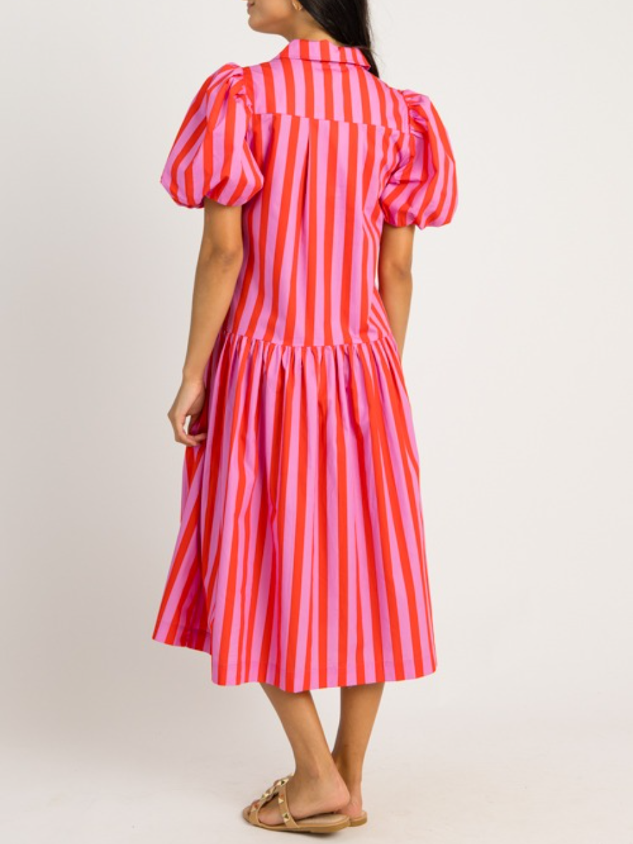 Bold Stripe Midi Dress