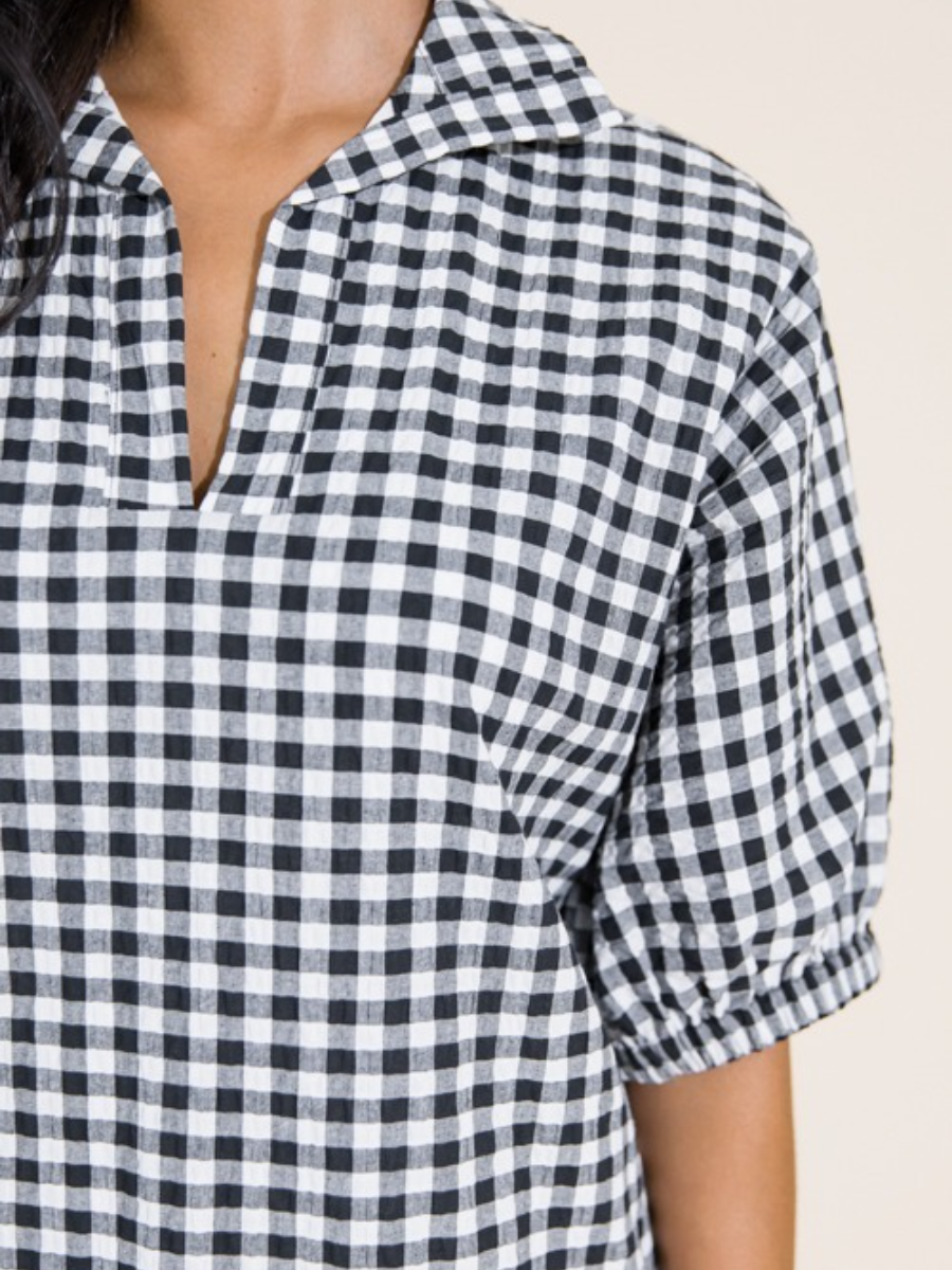 Gingham Collared Maxi Dress