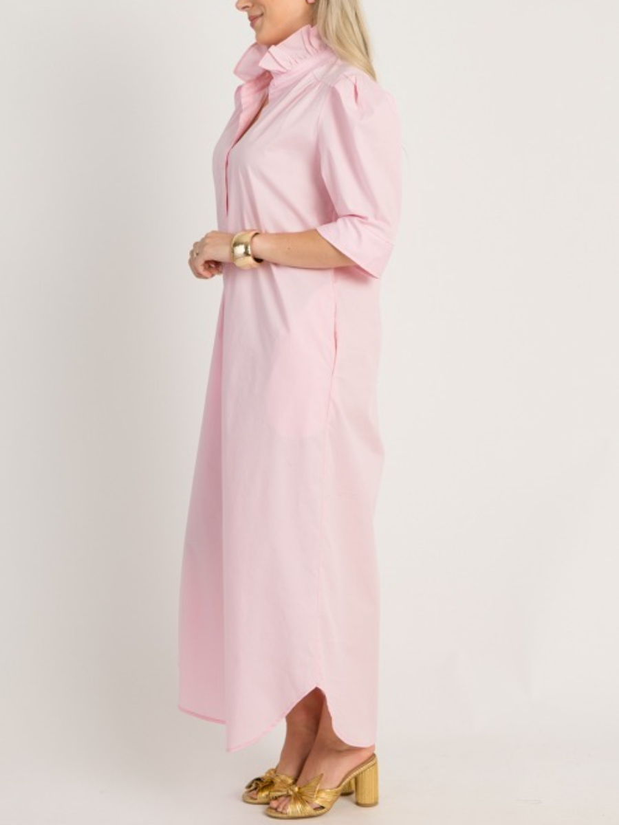 Romantic Puff Sleeve Maxi Shirtdress