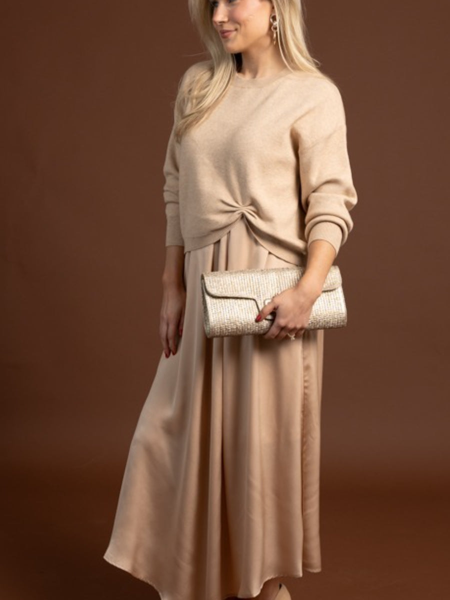 Layered Sweater Maxi Dress