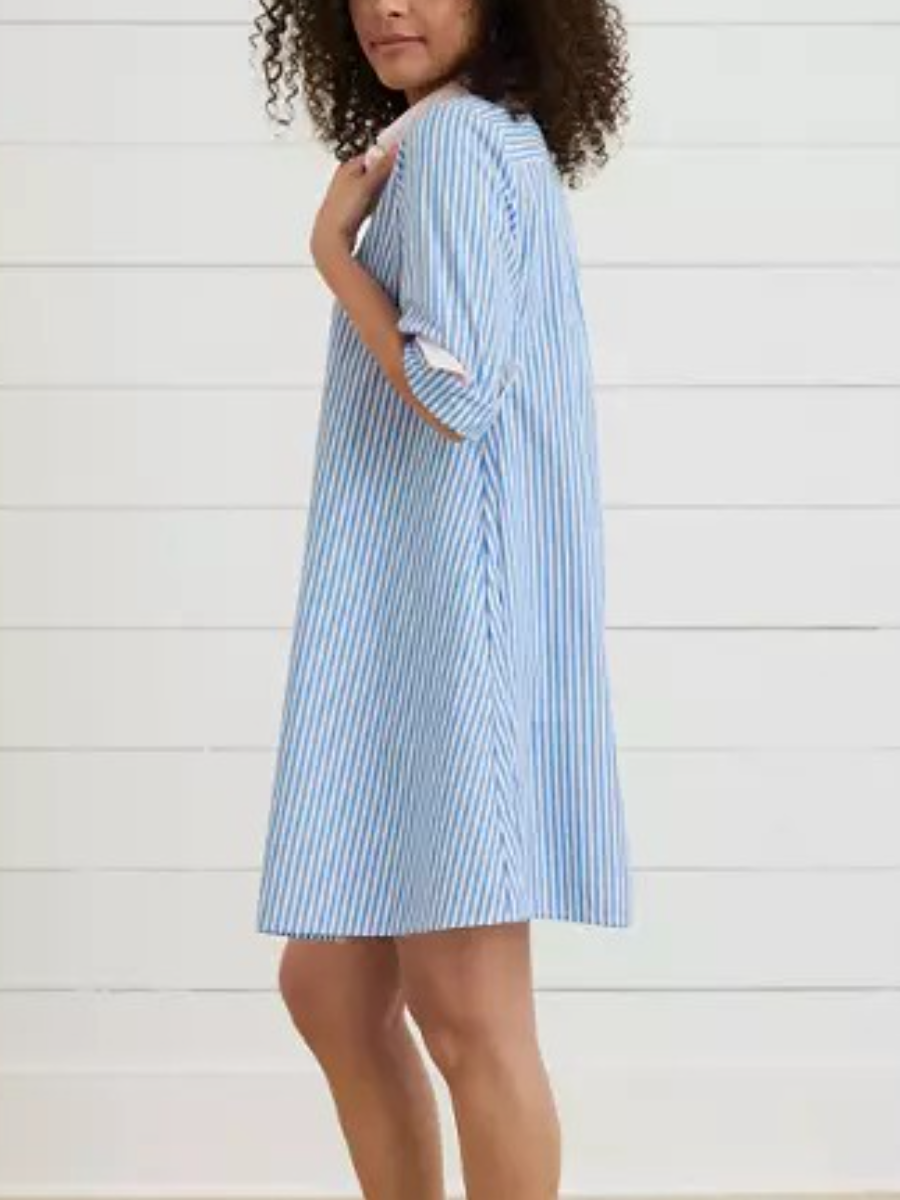 Classic Collar Long Sleeve Shirt Dress