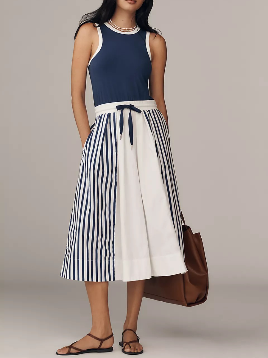Daily Practice Sleeveless Drawstring Midi Dress