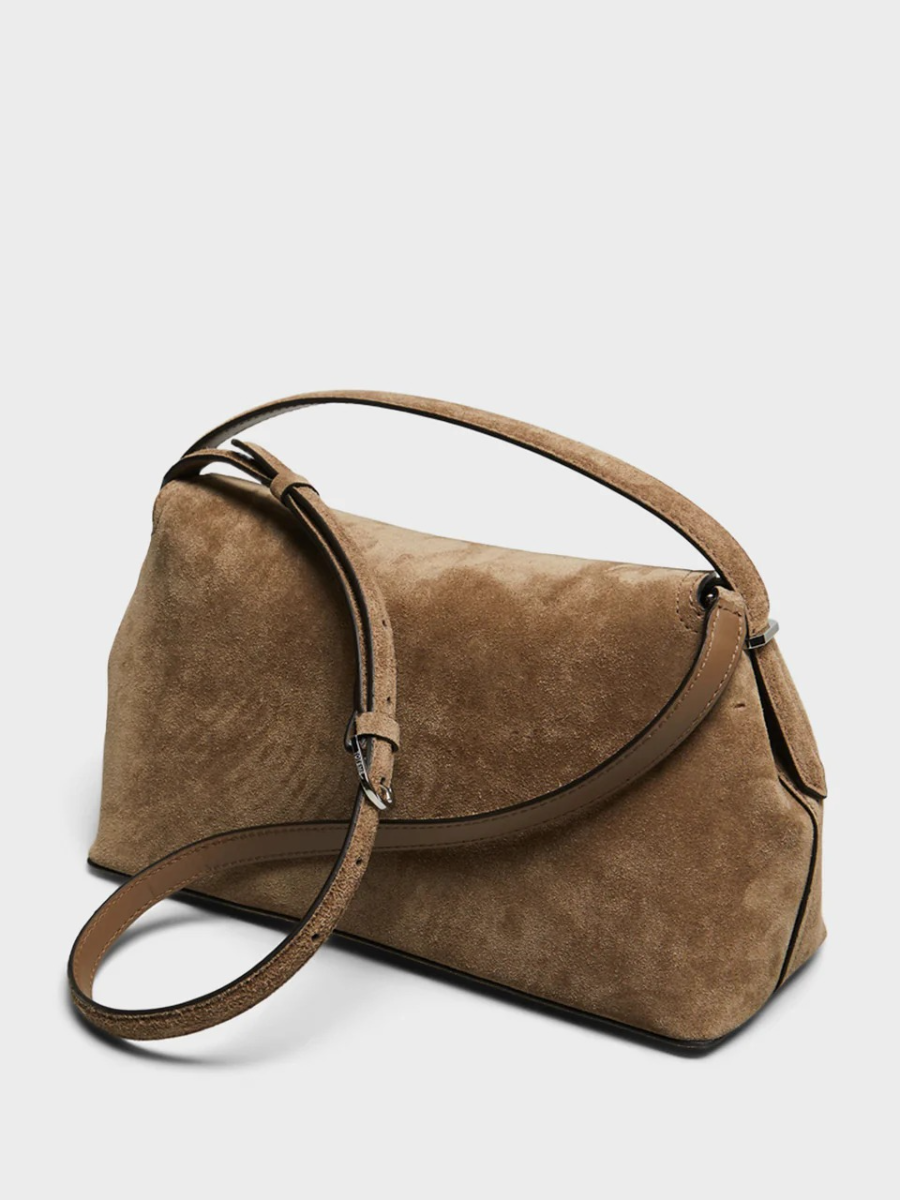 T-Lock Suede Top Handle Bag