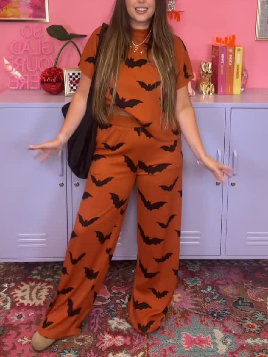 Casual Loose Halloween Pattern Suit