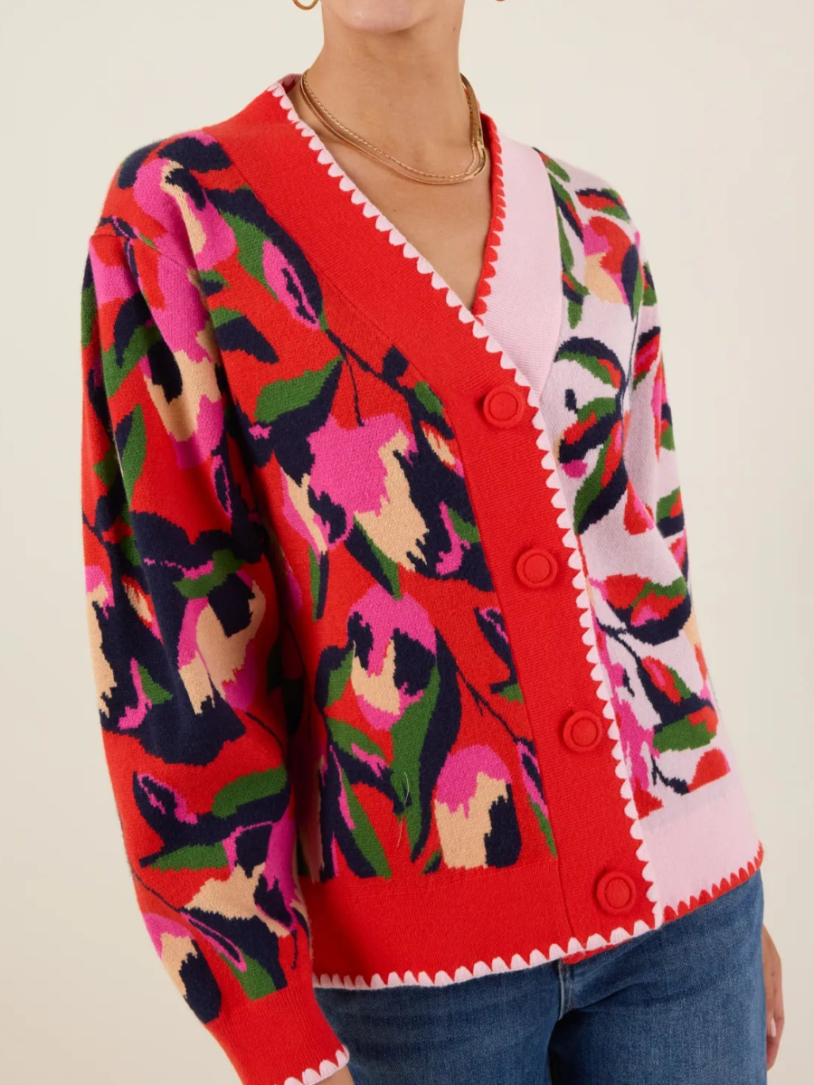 Printed Knit Coat
