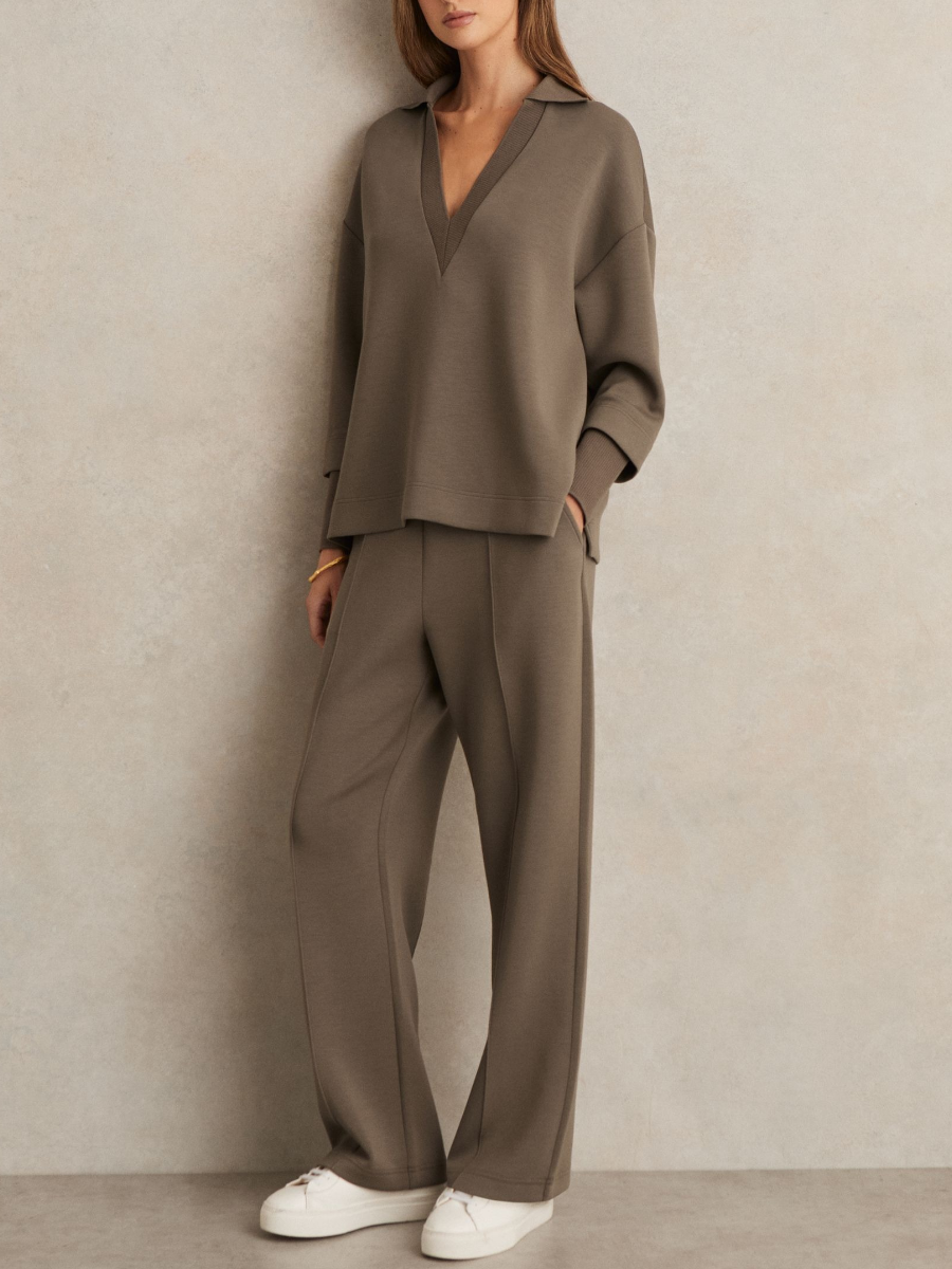 Oversized V Neck Set