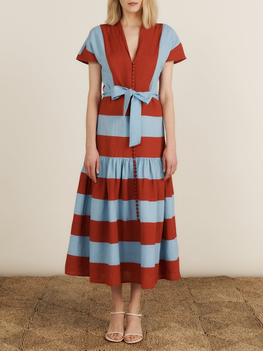 Bold Stripe Pattern Dress