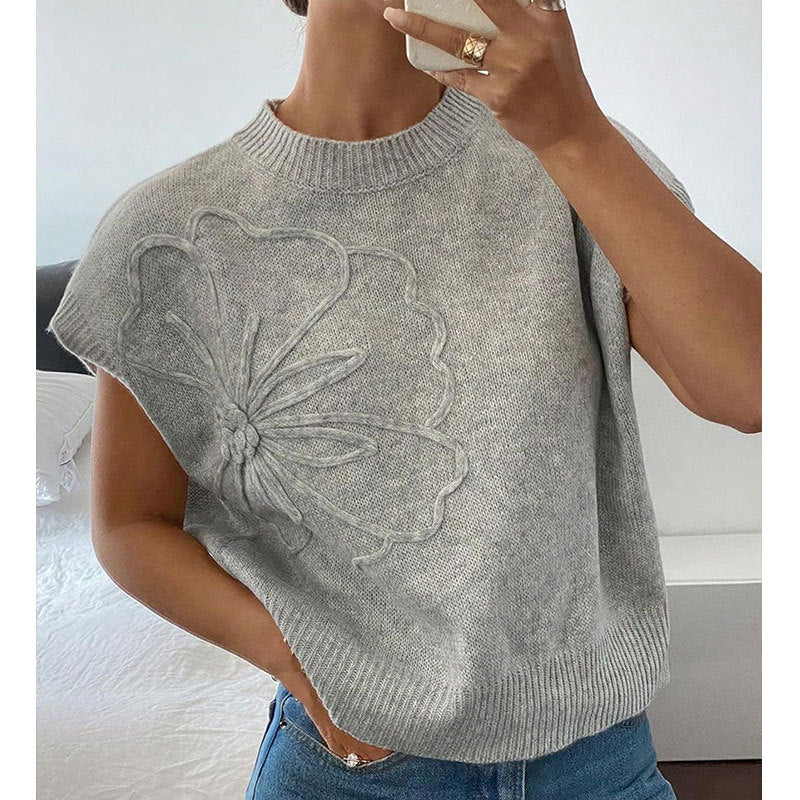 Flower Knit Sweater T-shirt