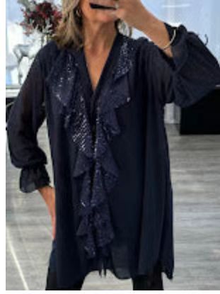 Chiffon Sequin Holiday Blouse