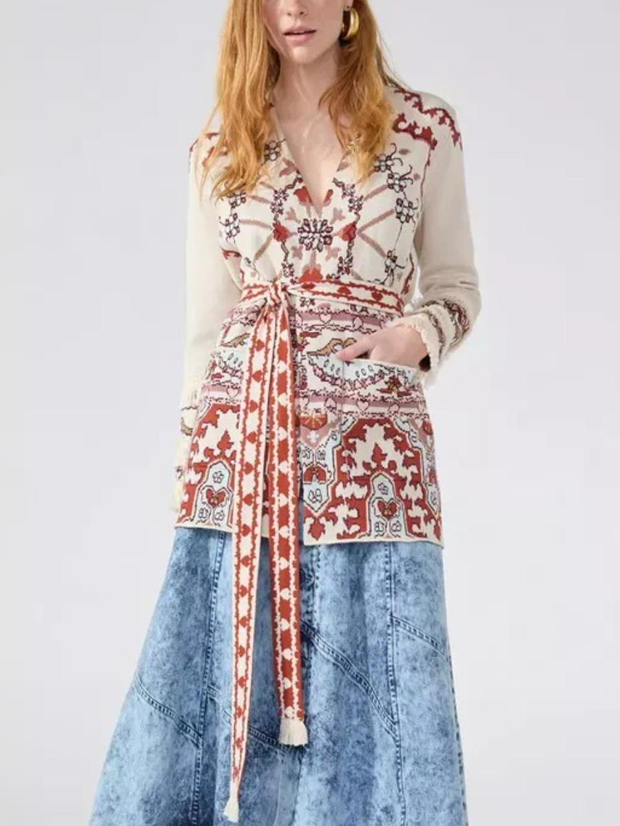 Cotton Jacquard Cardigan