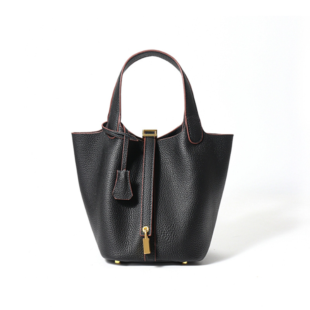 Genuine Leather Bucket Bag