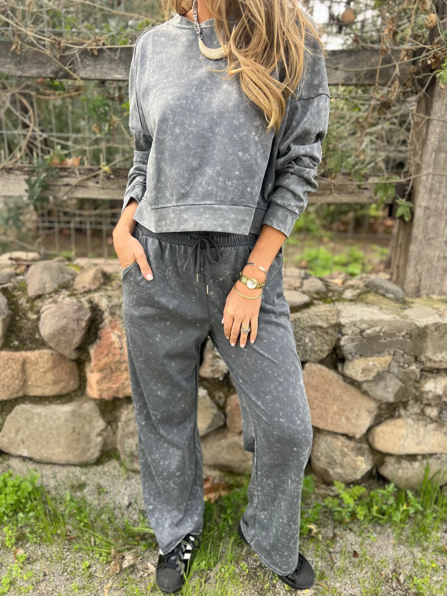 Tie Dye Cropped Sweatshirt Set