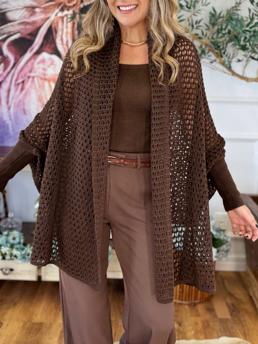 Chunky Crochet Open Cardigan
