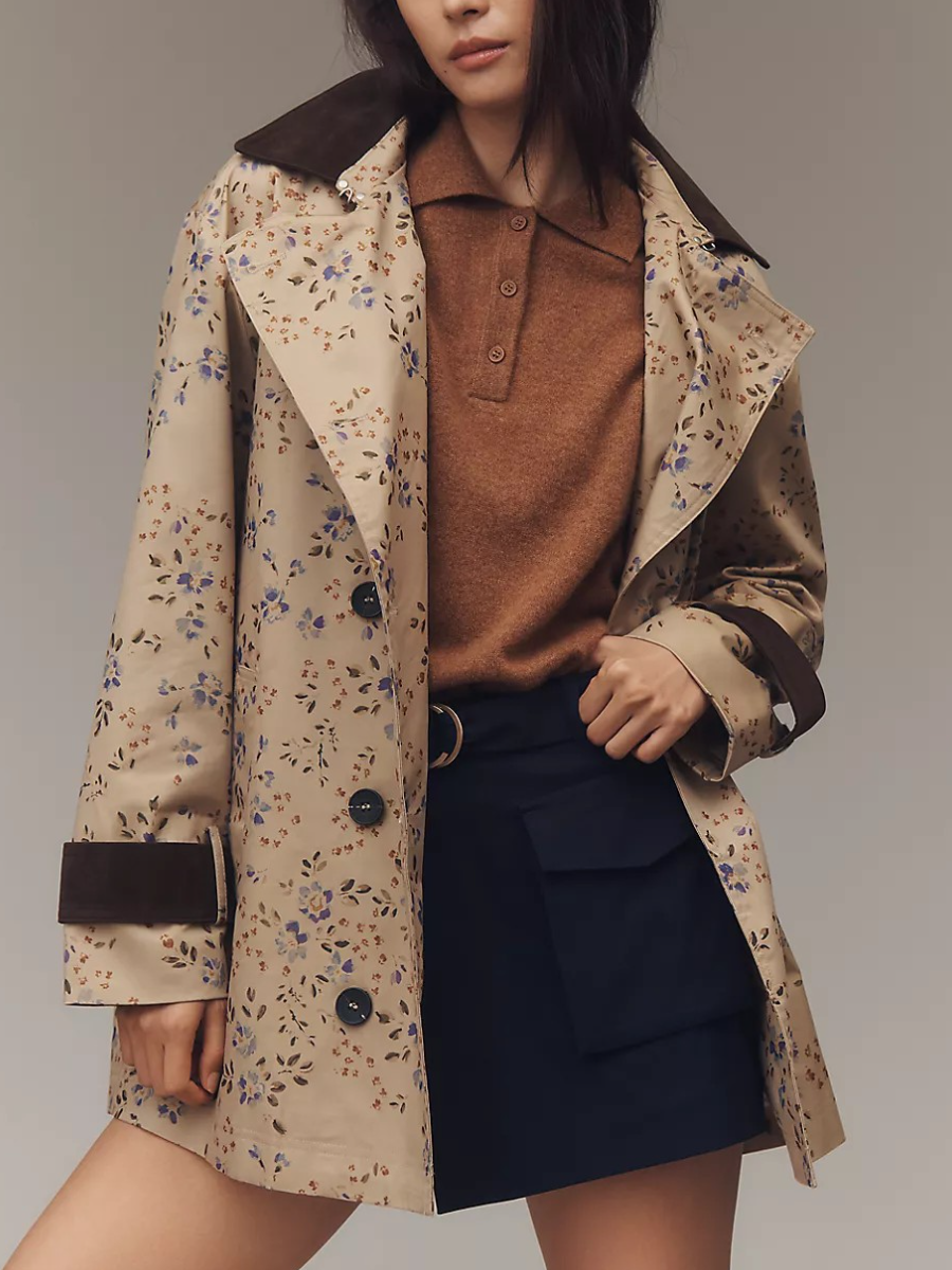 Floral Trench Coat