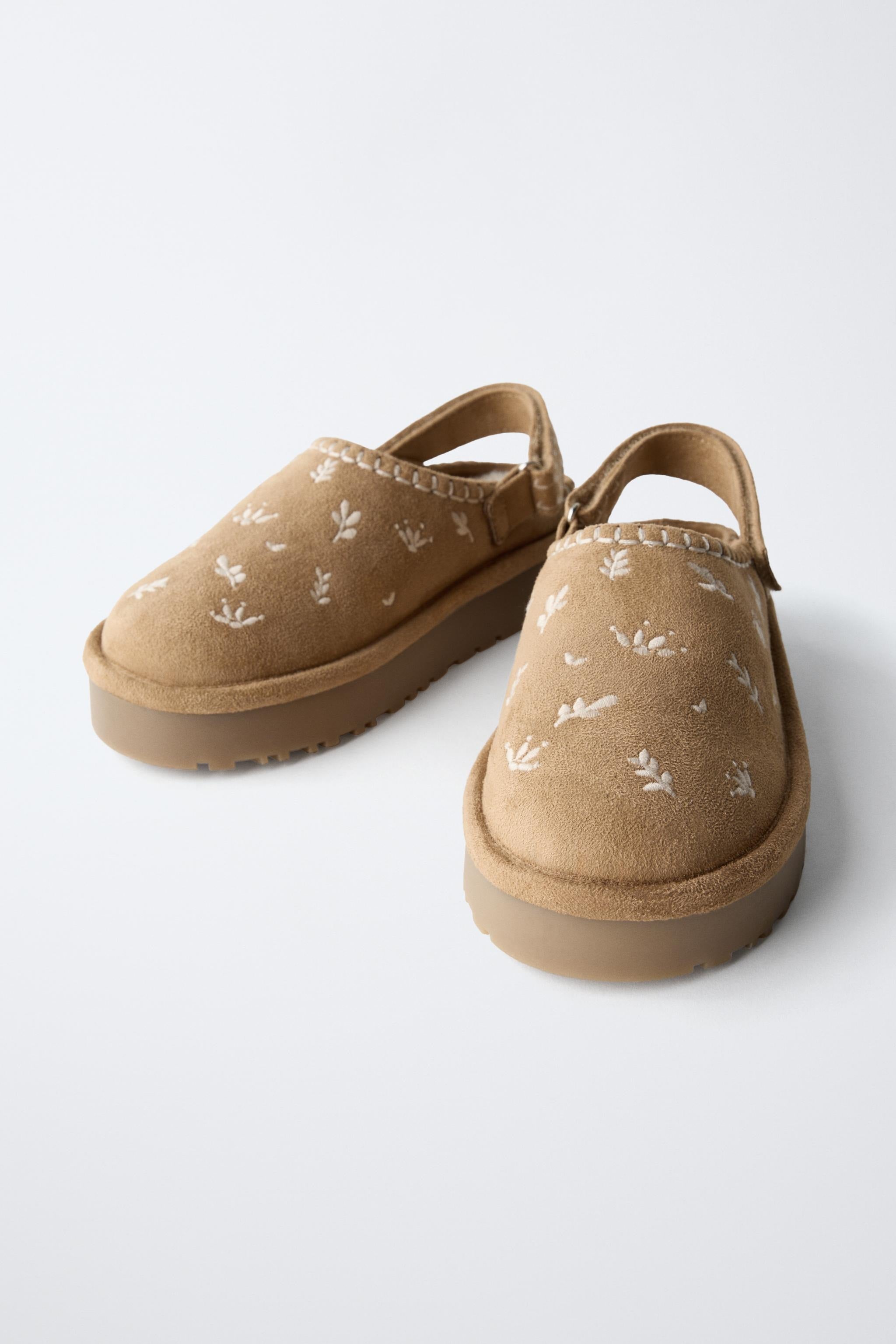Adult Faux Fur Embroidered Clogs
