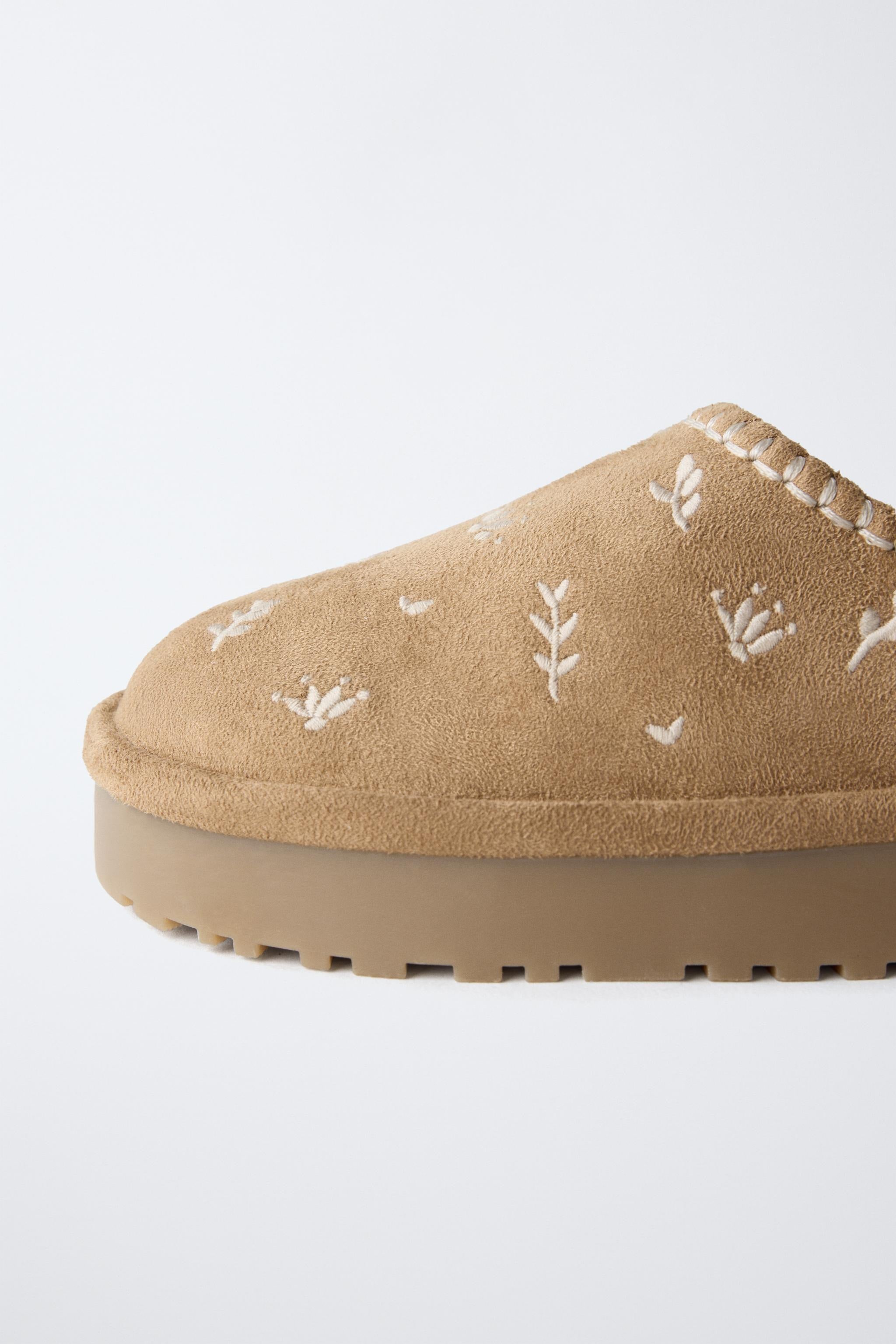 Adult Faux Fur Embroidered Clogs