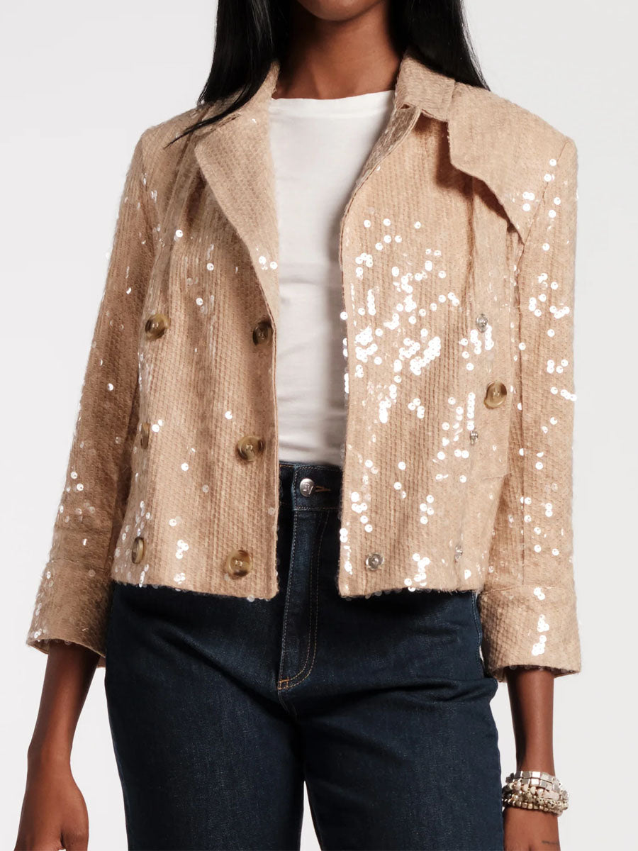 Fashion Double-breasted Sequin Jacket