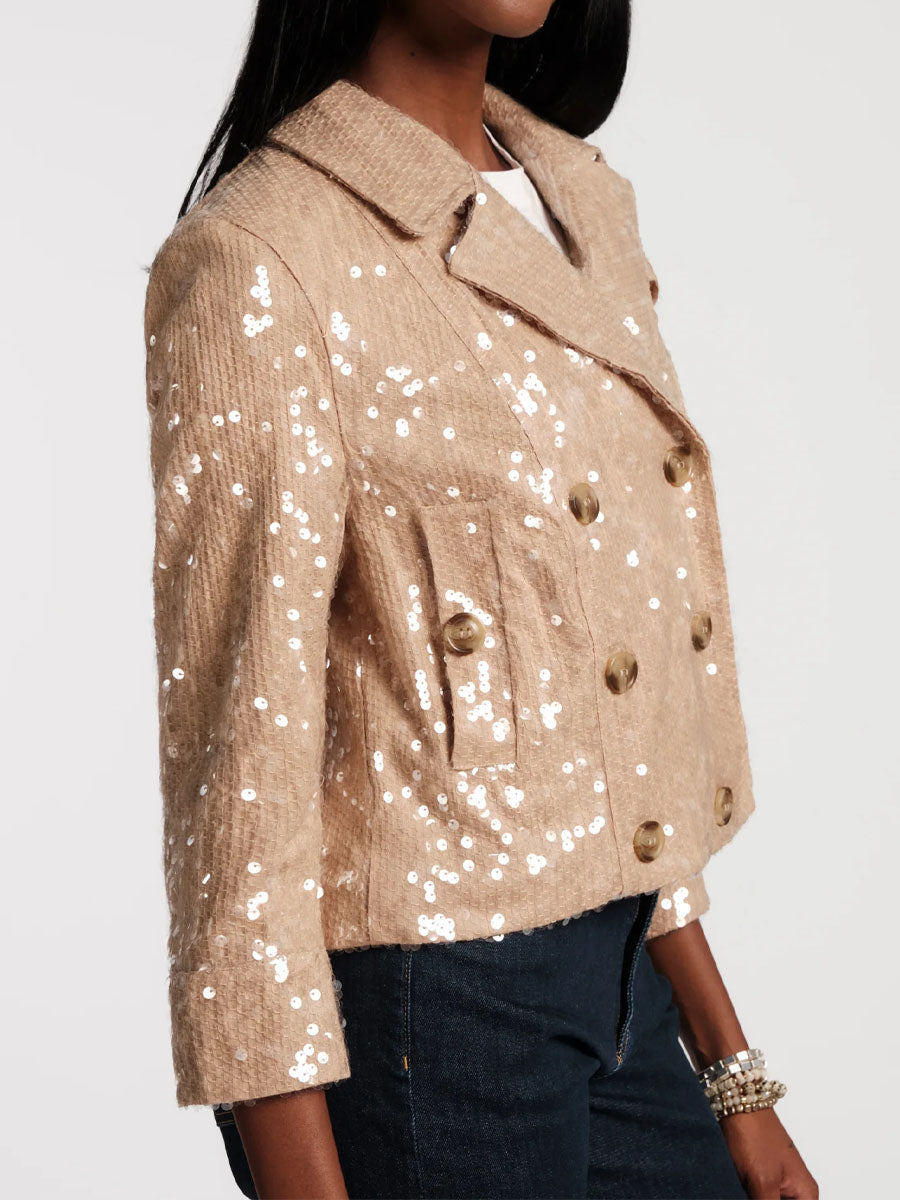 Fashion Double-breasted Sequin Jacket