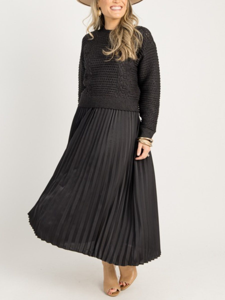 Pleated Maxi Sweater Set