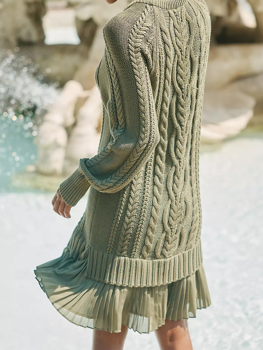 Cable-Knit Sweater Mini Dress
