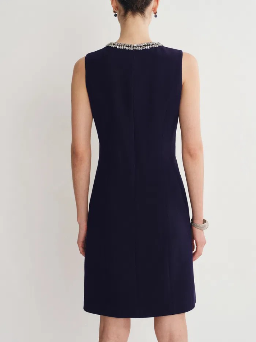 Joanne Jeweled Collar Sleeveless Dress