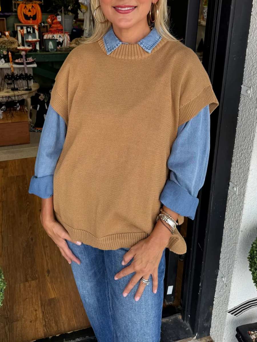 Classic Solid Color Knit Vest