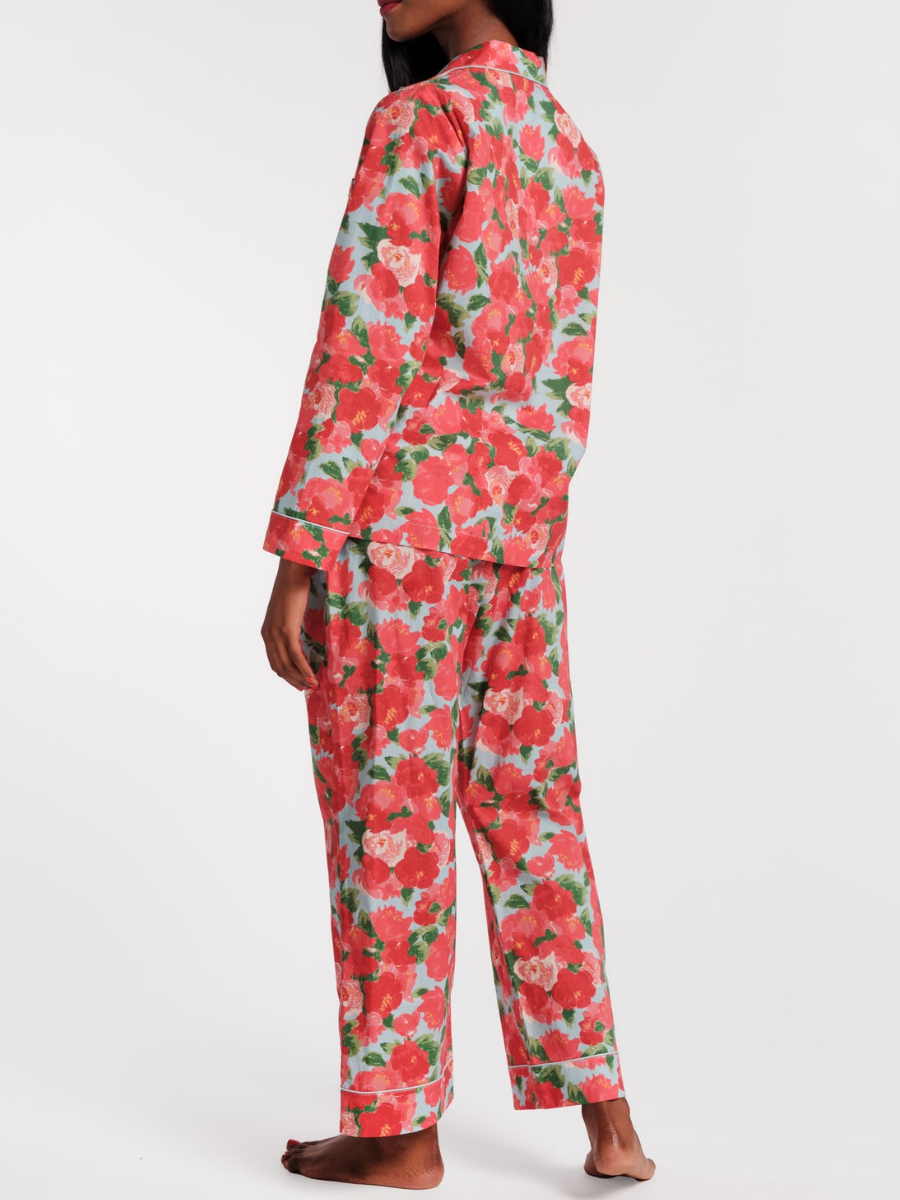 Charming Rose Print Pajama Set