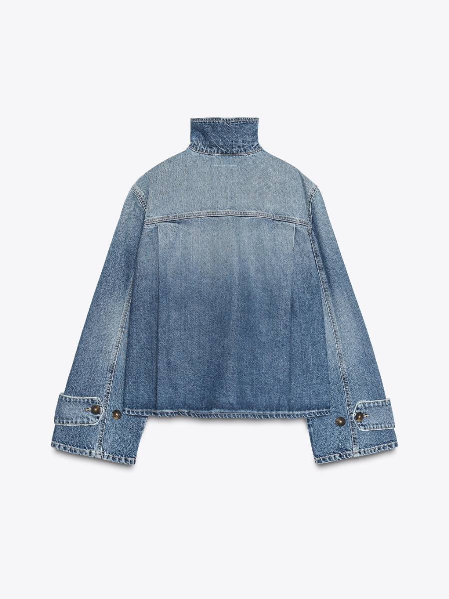 TRF HIGH NECK DENIM JACKET
