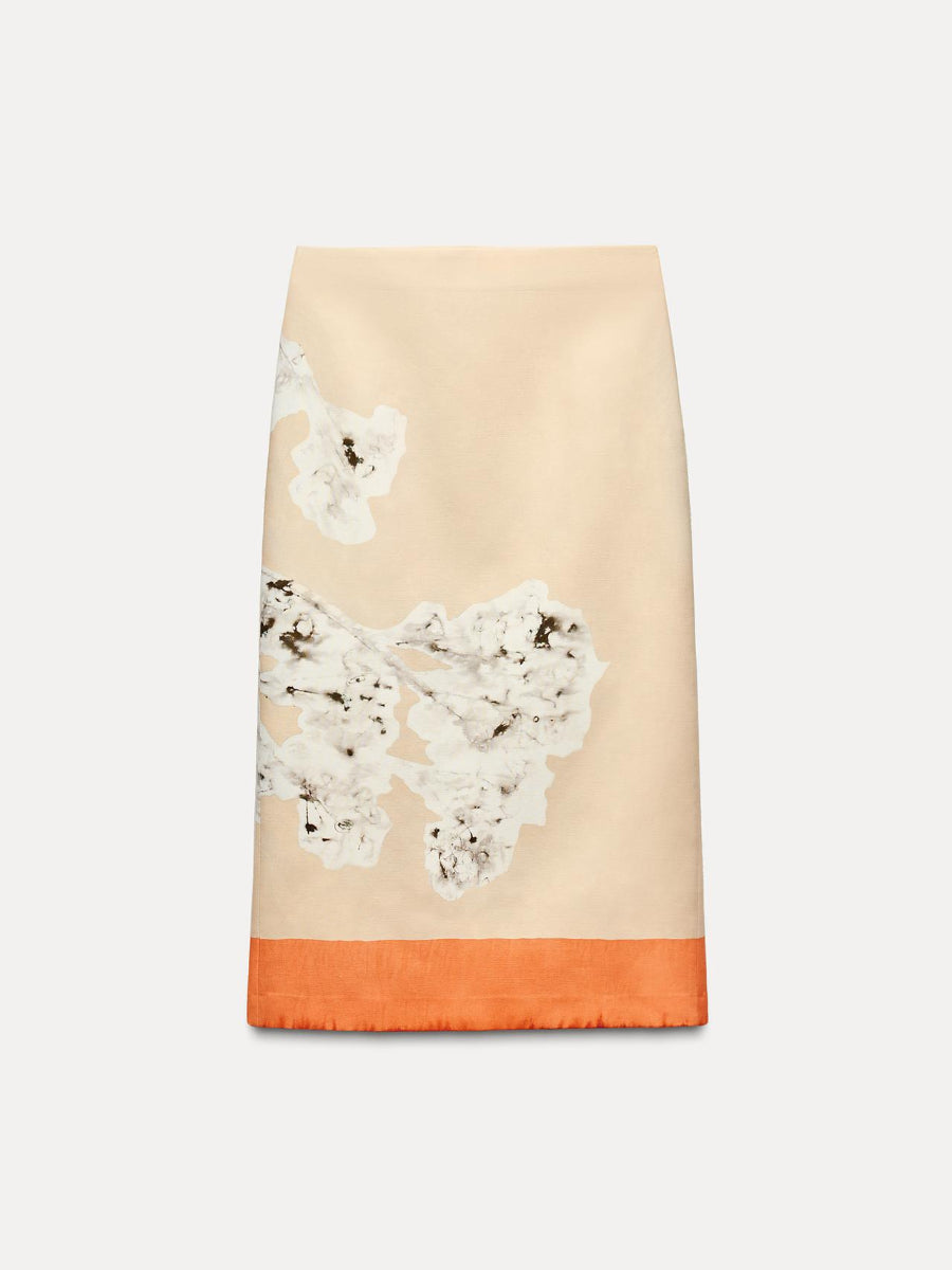 Printed Linen Skirt