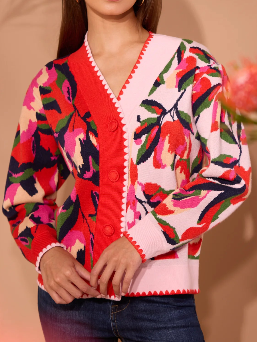 Printed Knit Coat
