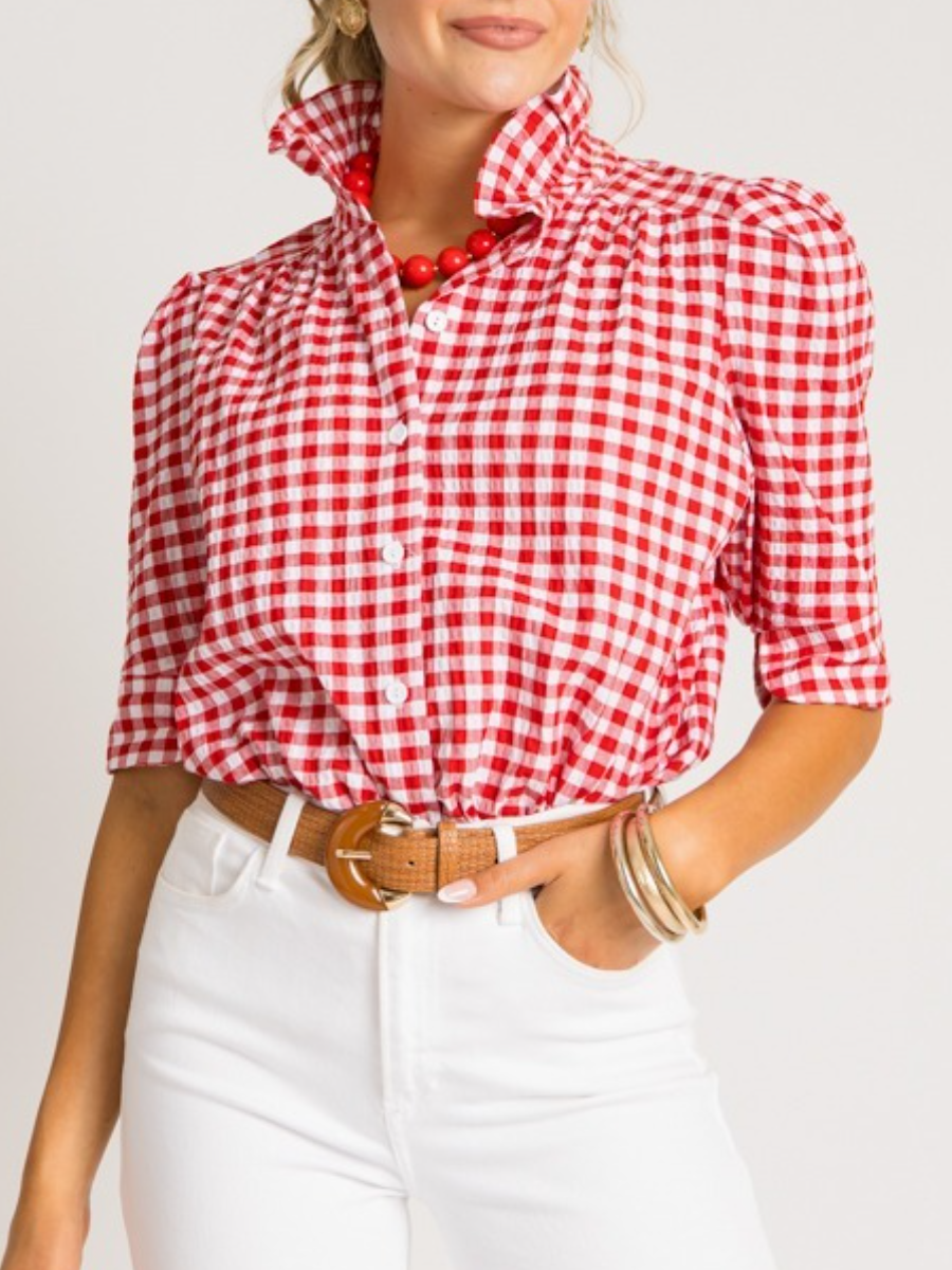 Jodie Shirt, Red Gingham