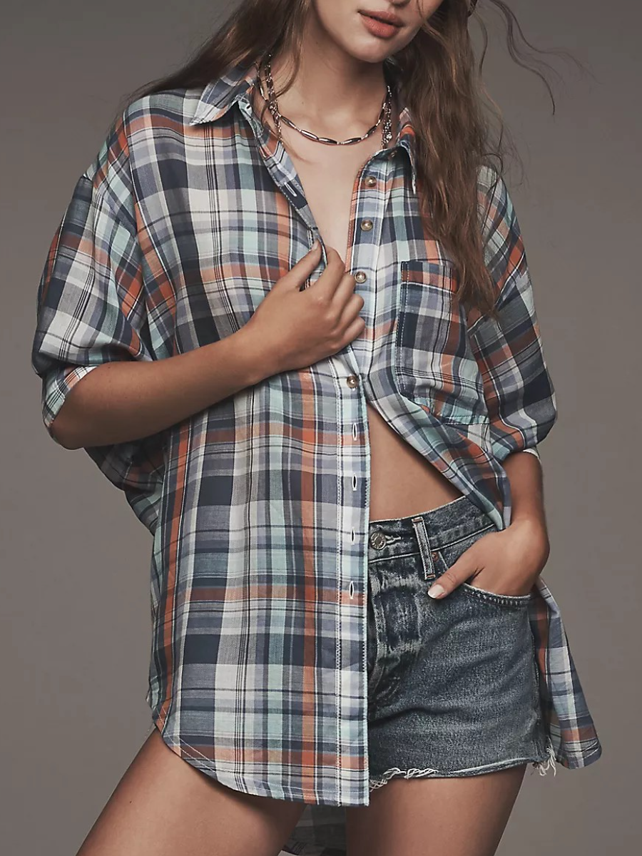 Long-Sleeve Oversized Buttondown Shirt