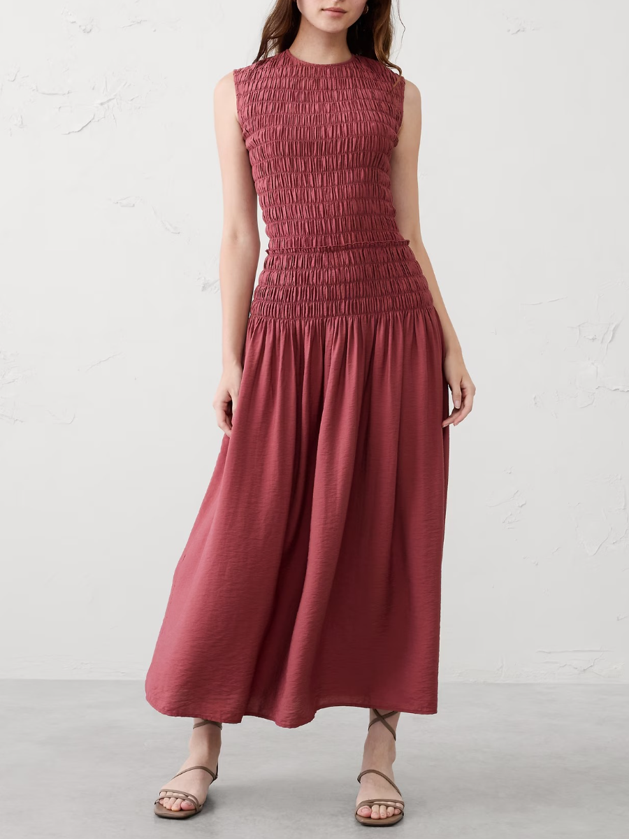 Smocked Bodice Maxi Dress
