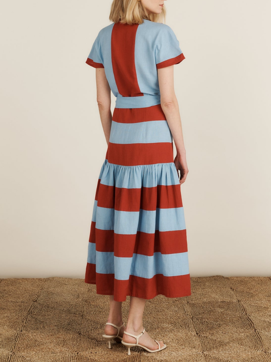 Bold Stripe Pattern Dress