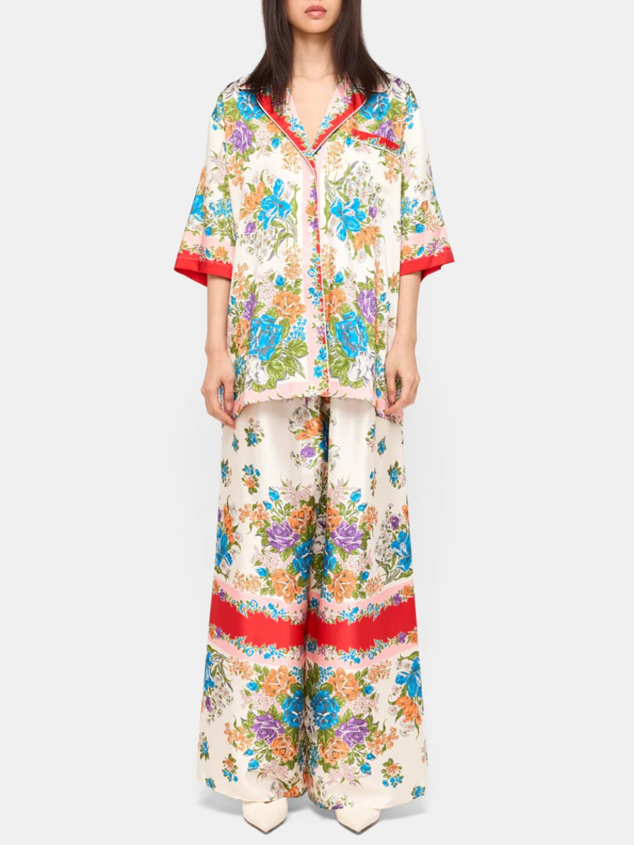 Floral Trimmed Loungewear Set