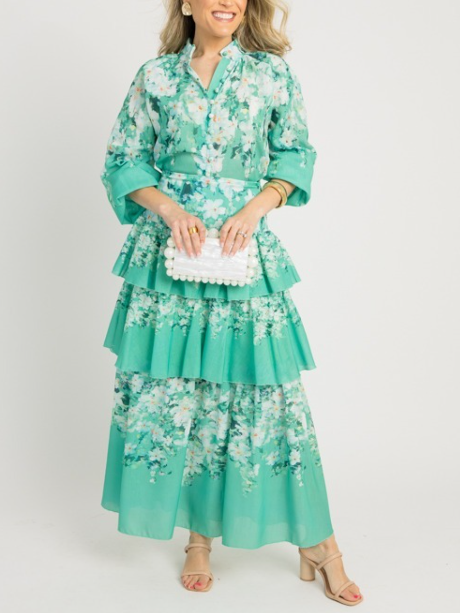 Floral Ruffle Skirt Set