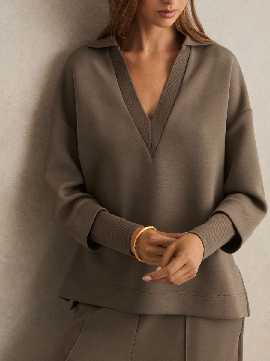 Oversized V Neck Set