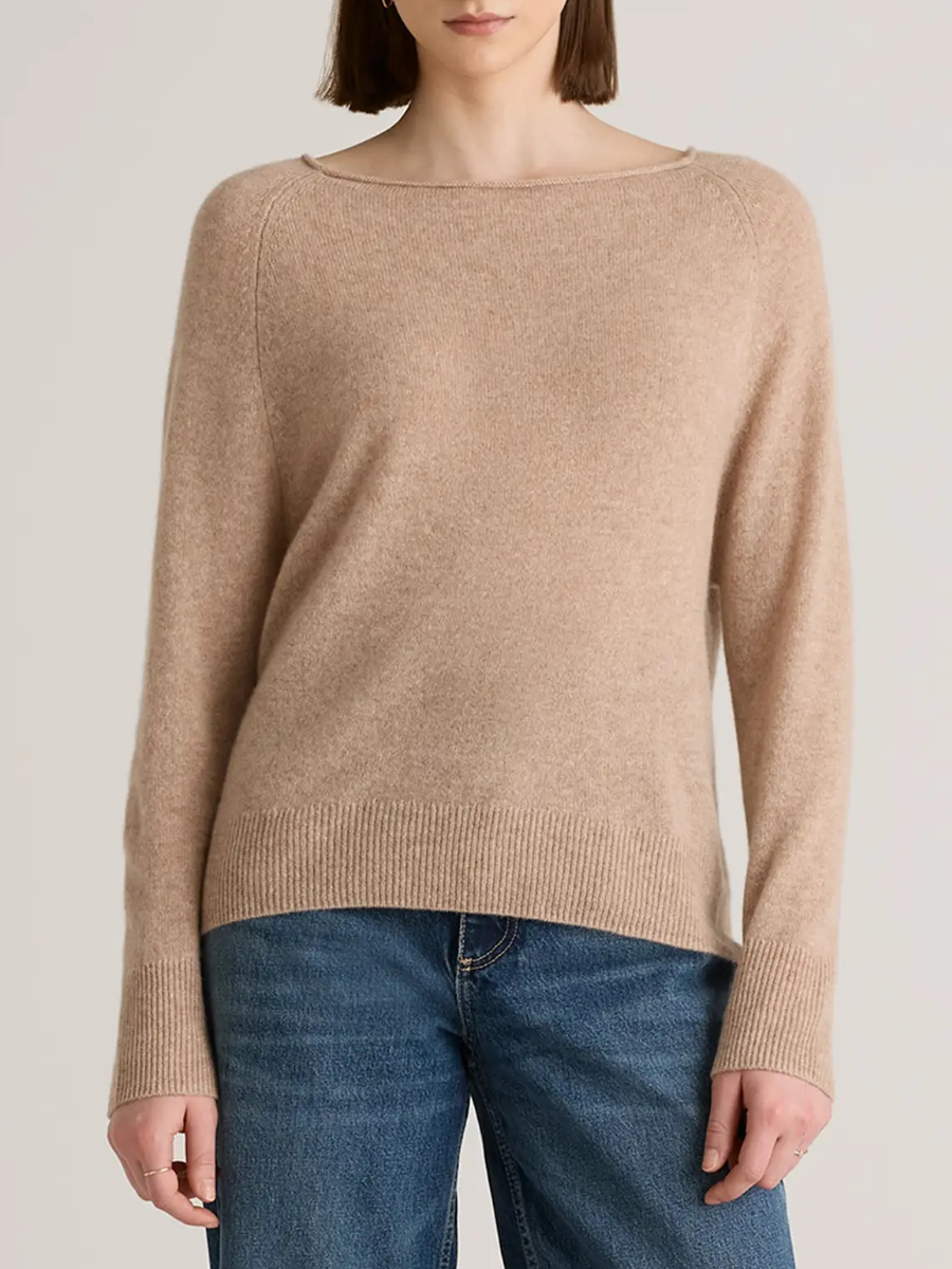 Mongolian Cashmere Boatneck Sweater