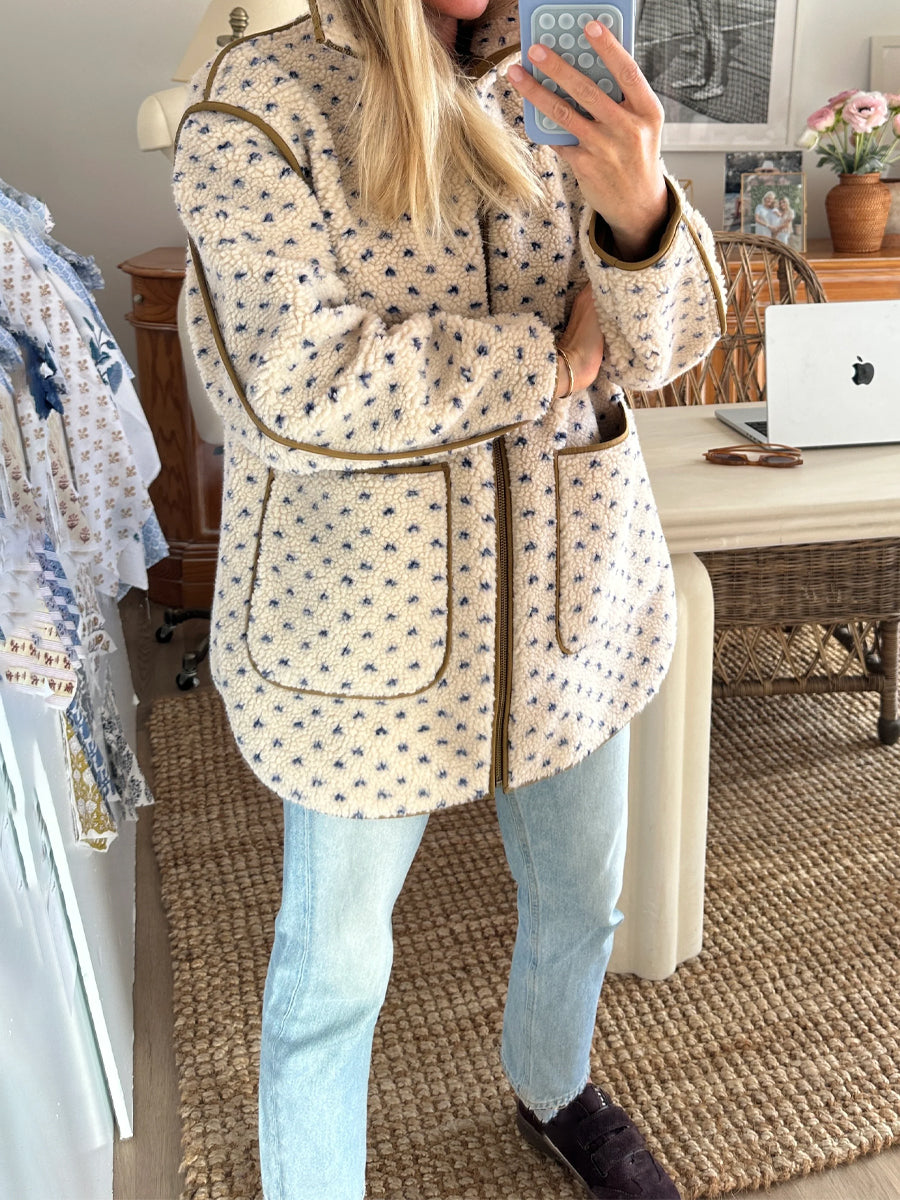 Hooded Collar Sherpa Jacket