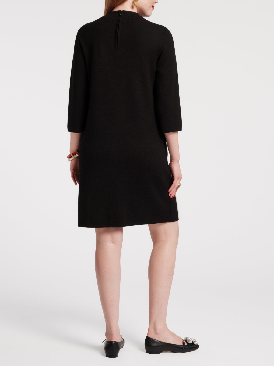 Annie Embroidered Wool Dress
