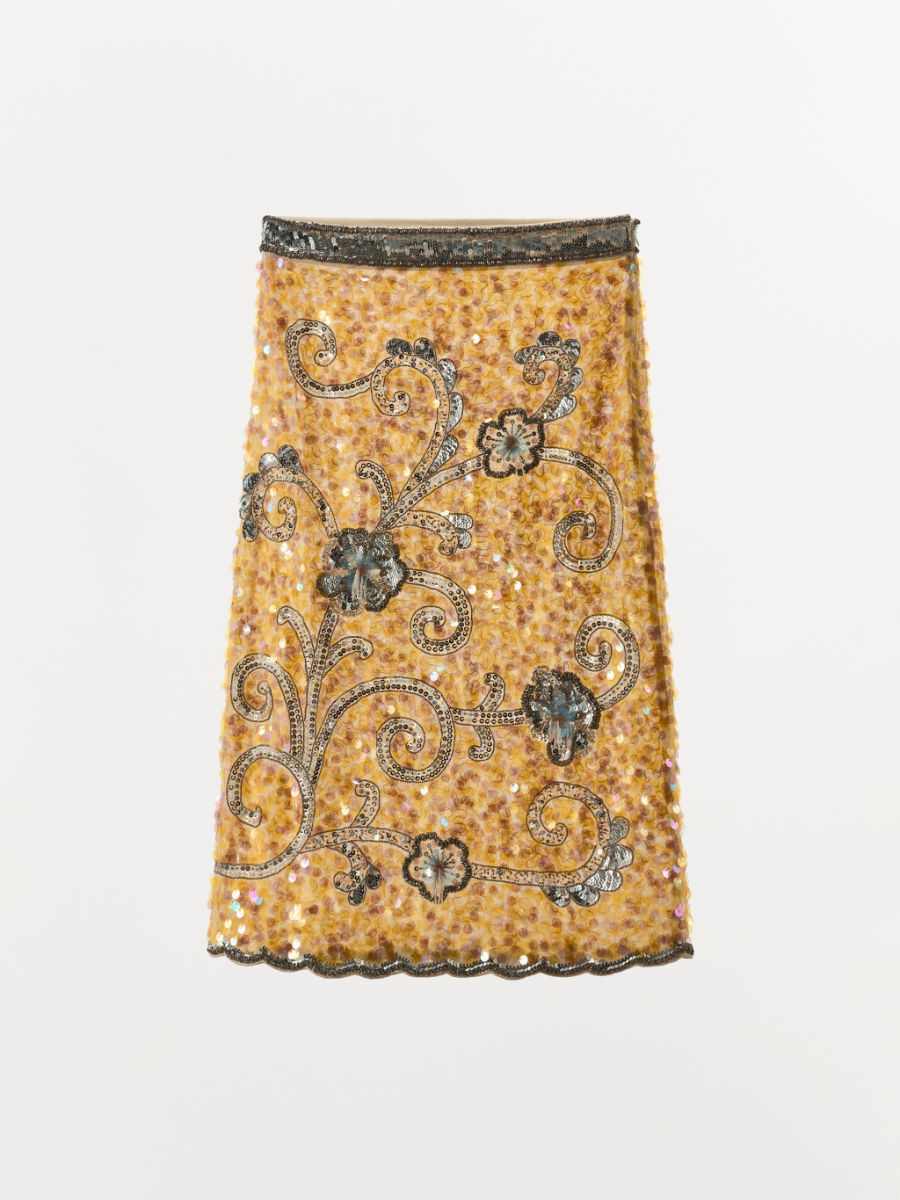 LIMITED EDITION EMBROIDERED BEADED SKIRT